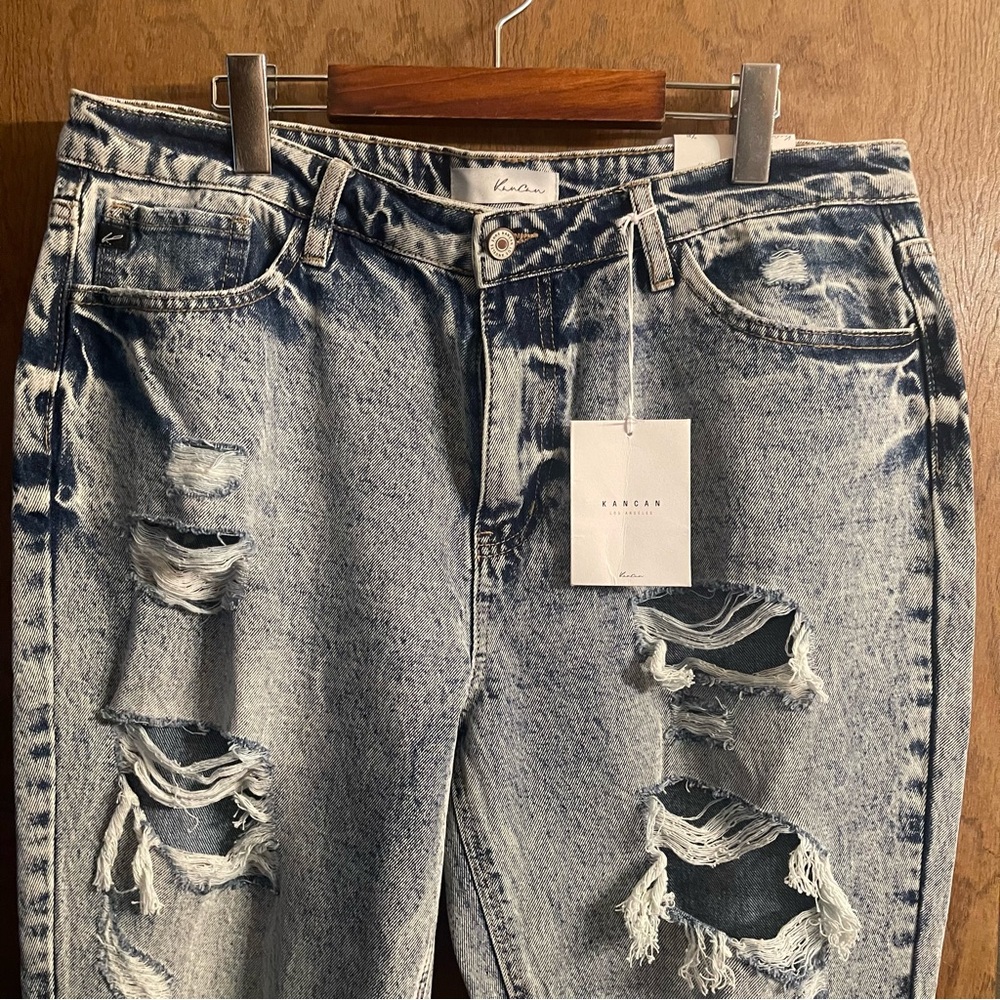 KanCan Collie High Rise Distressed Medium Wash Jeans Sz 15/31 - Picture 2 of 6